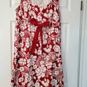 Adorable Loft red and white floral dress
